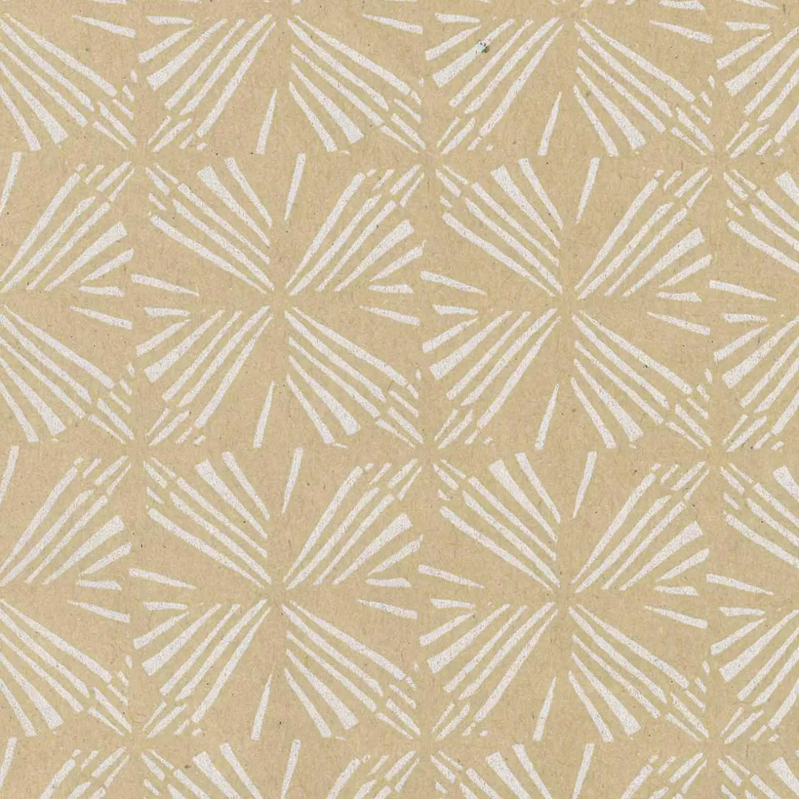 Papel De Regalo | Go Green - Envoltorio Para Regalo Ecológico>DecoWoerner Papel Kraft Reciclado Con Motivos Geométricos Blancos - Rollo De Papel De Envolver De 50 M marrón