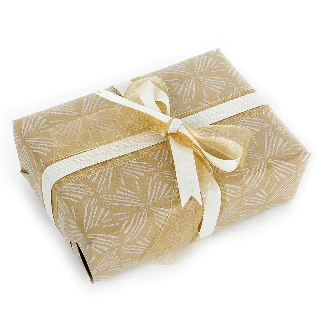 Papel De Regalo | Go Green - Envoltorio Para Regalo Ecológico>DecoWoerner Papel Kraft Reciclado Con Motivos Geométricos Blancos - Rollo De Papel De Envolver De 50 M marrón