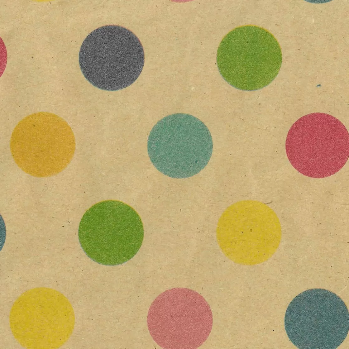 Papel De Regalo | Go Green - Envoltorio Para Regalo Ecológico>DecoWoerner Papel Kraft Reciclado Con Puntos De Colores - Bobina De Papel De Envolver De 50 M multicolor