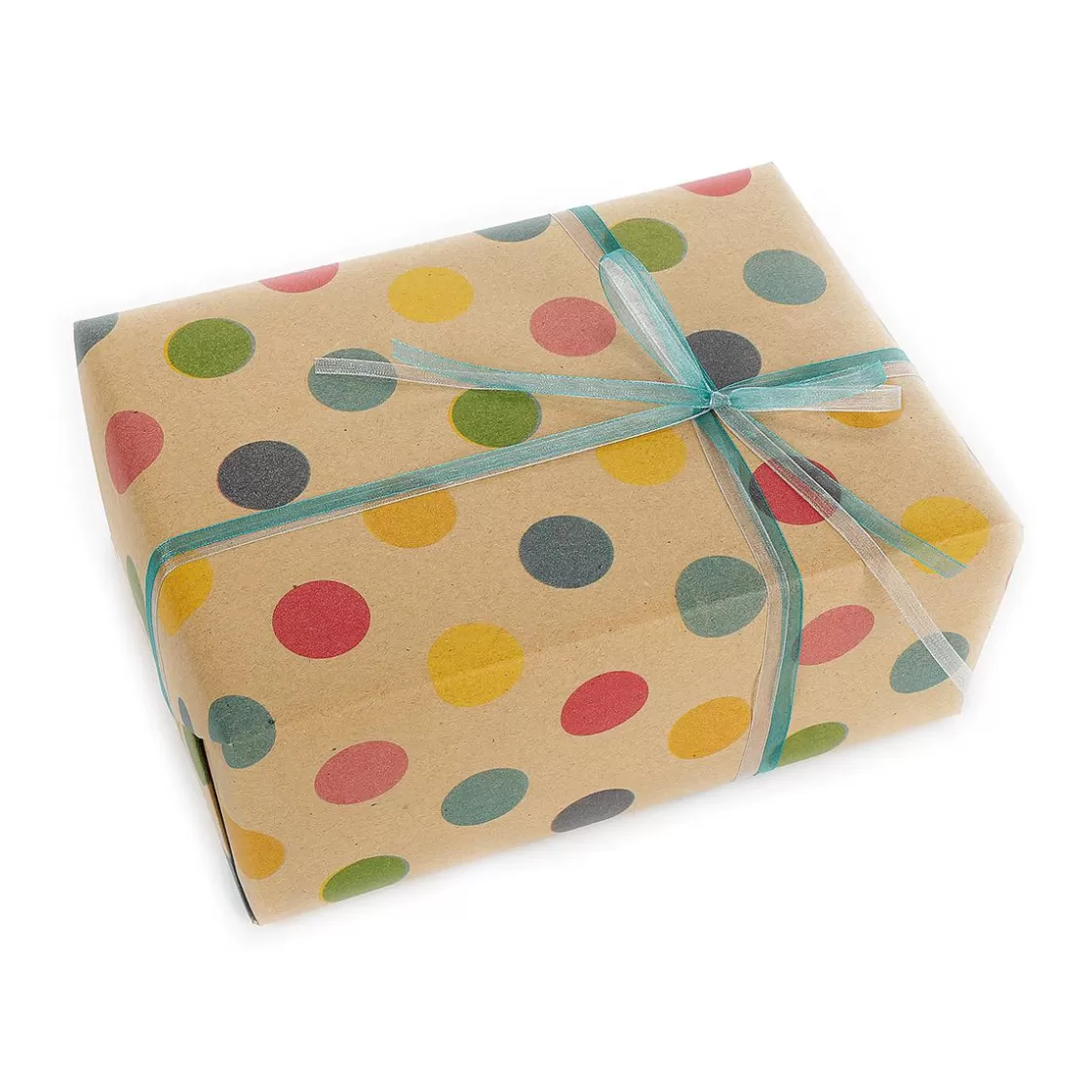 Papel De Regalo | Go Green - Envoltorio Para Regalo Ecológico>DecoWoerner Papel Kraft Reciclado Con Puntos De Colores - Bobina De Papel De Envolver De 50 M multicolor