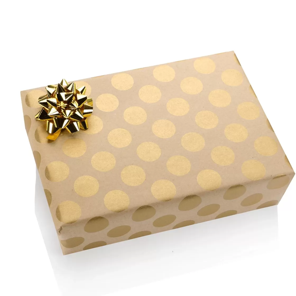 Papel De Regalo | Go Green - Envoltorio Para Regalo Ecológico>DecoWoerner Papel Kraft Reciclado Con Puntos Dorados - Bobina De Papel De Regalo Sostenible De 50 M oro