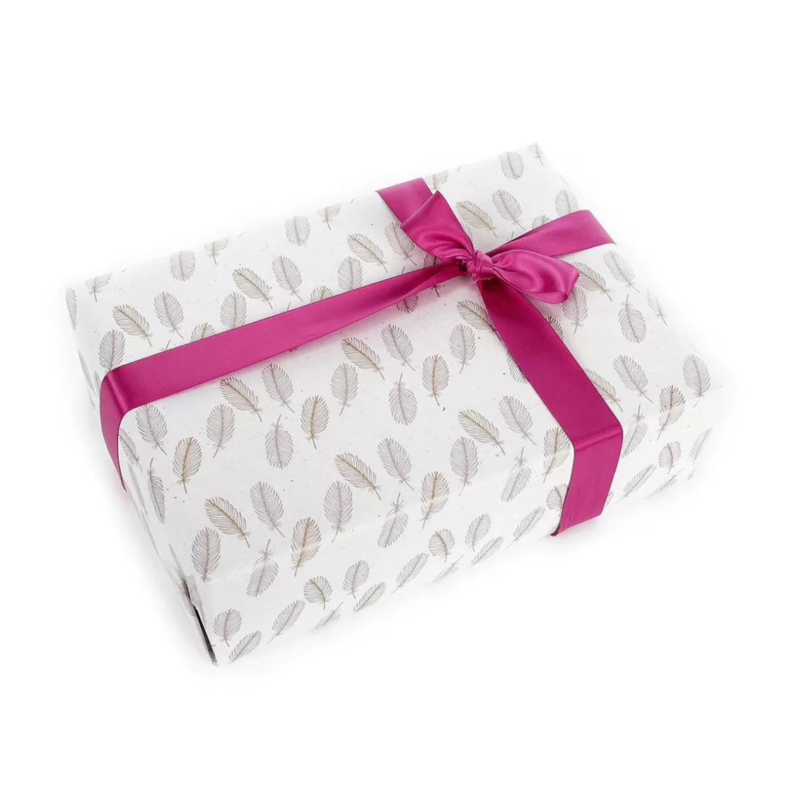 Papel De Regalo | Go Green - Envoltorio Para Regalo Ecológico>DecoWoerner Papel Kraft Sostenible De Remolacha Azucarera Con Plumas En Color Rosado Y Dorado - Rollo De Papel De Regalo De 50 M multicolor