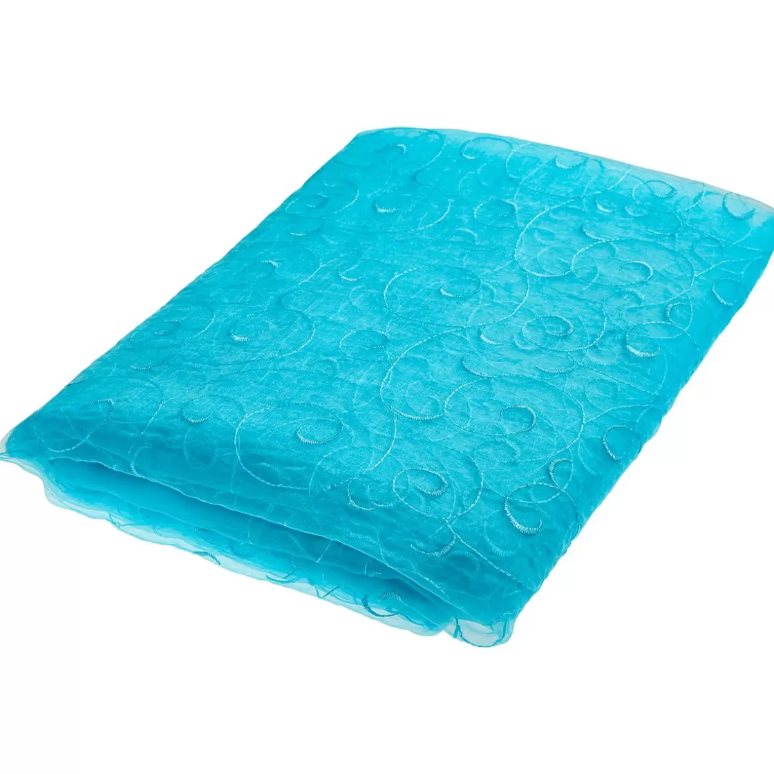 Telas>DecoWoerner Paquete De Ofertas "Organza Con Bordado De Zarcillos", Hielo 5 M azul