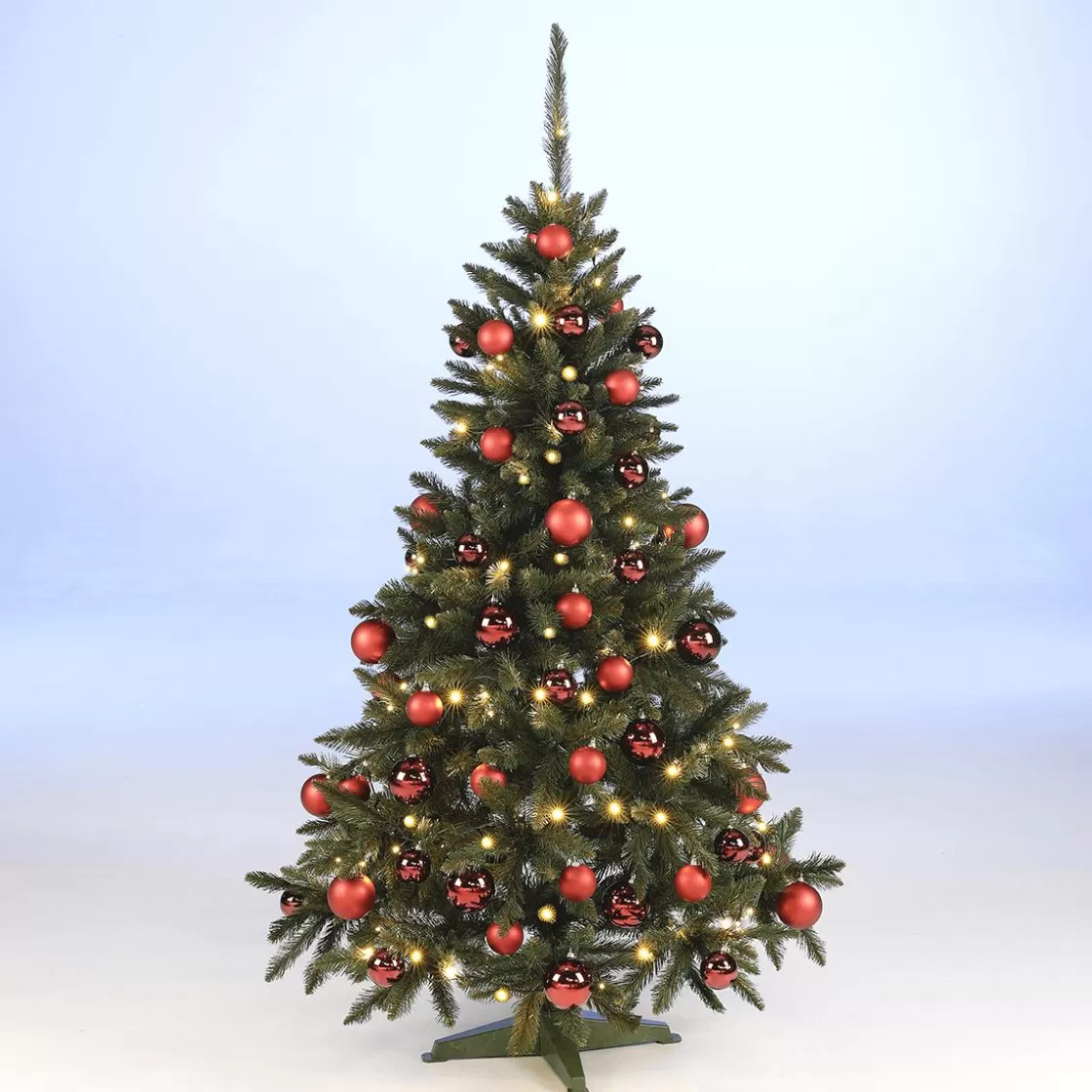 Árboles De Navidad Artificiales>DecoWoerner Paquete Económico Árbol De Navidad 180 Cm Con Adornos De Plástico s Y Luces De Hadas rojo