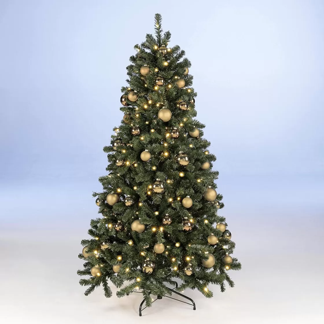 Árboles De Navidad Artificiales>DecoWoerner Paquete Económico Árbol De Navidad 210 Cm Incl. Adornos De Cristal Y Luces De Hadas oro