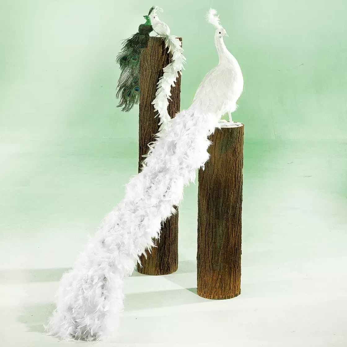 Decoración De Animales | Decoración Temática>DecoWoerner Pavo Real Decorativo, Longitud: 150 Cm blanco