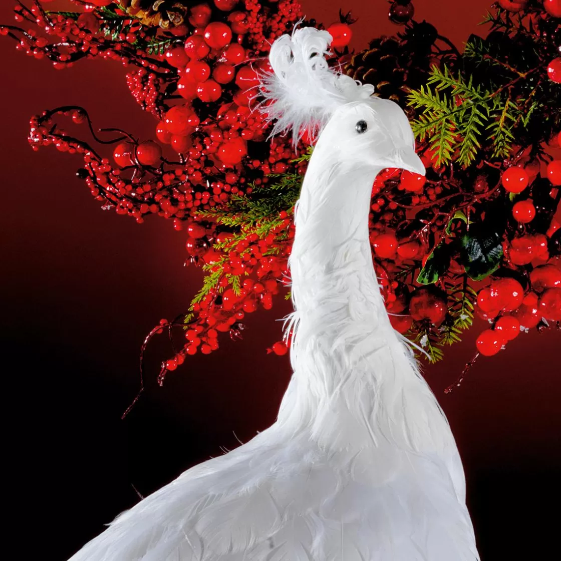 Decoración De Animales | Decoración Temática>DecoWoerner Pavo Real Decorativo, Longitud: 150 Cm blanco
