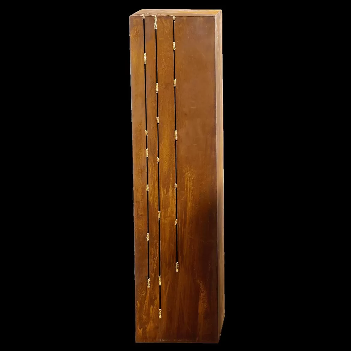 Expositores Para Tiendas | Decoración De Otoño>DecoWoerner Pedestal Deco Superficie De Acero Inoxidable Patinado 100 Cm De Altura marrón