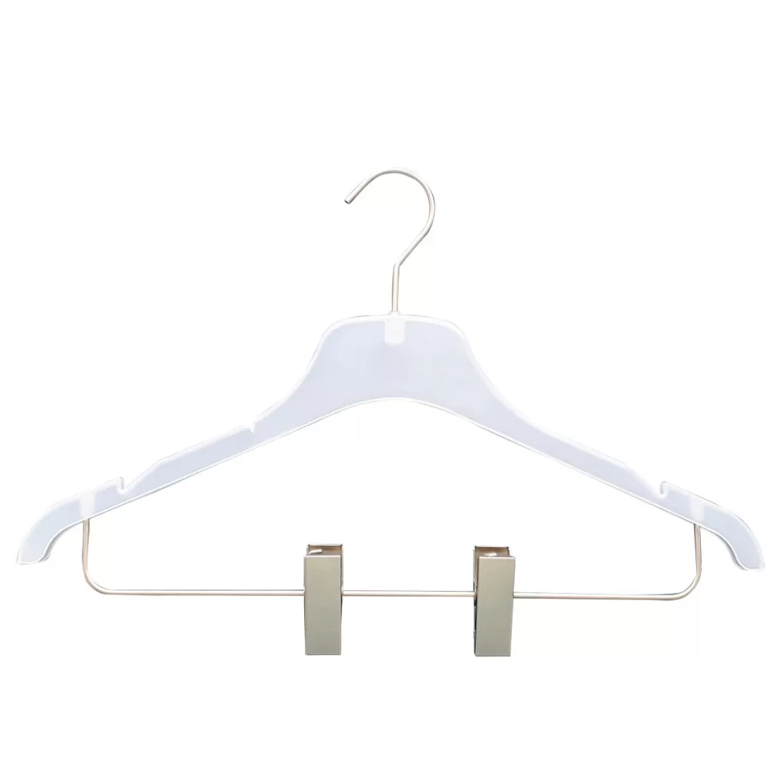 Perchas>DecoWoerner Percha 42 Cm Esmerilada Con Muescas Y Barra De Sujeción 50 Uds. blanco