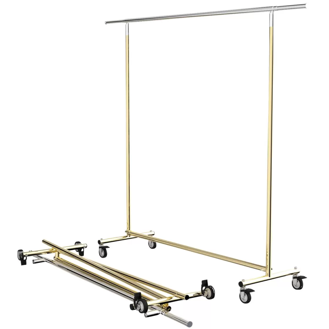 Percheros>DecoWoerner Perchero Con Ruedas Plegable 177 Cm oro