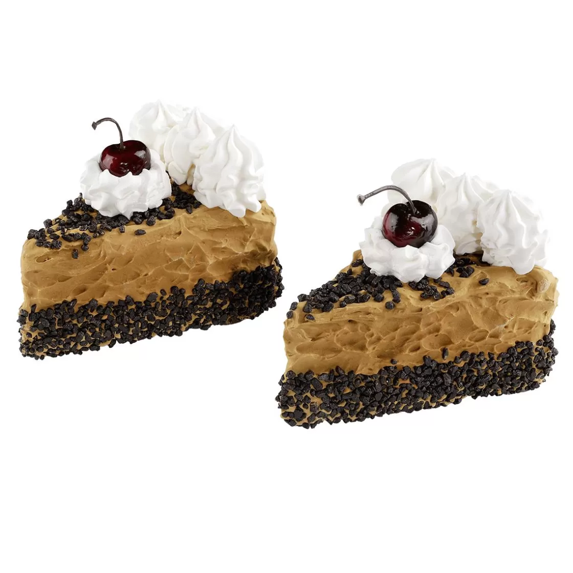 Chocolate Y Helados | Pan Y Pastel>DecoWoerner Piezas De Tarta De Chocolate, Juego De 2 Muñecos De Comida De 12 Cm marrón