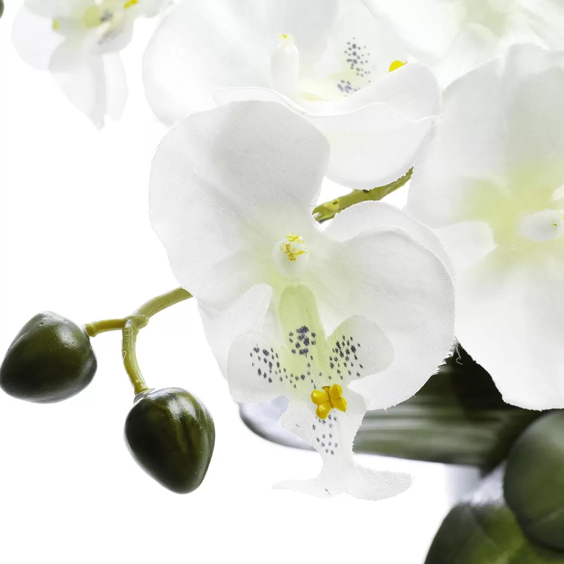 Plantas De Interior | Flores Artificiales>DecoWoerner Planta Artificial Orquídea En Maceta, Blanca 28 Cm blanco