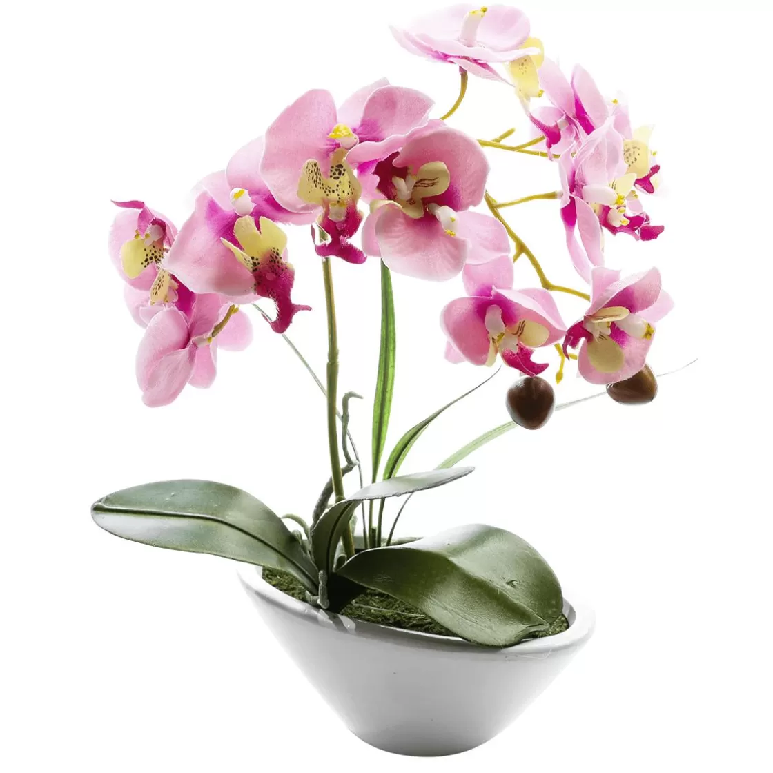 Plantas De Interior | Flores Artificiales>DecoWoerner Planta Artificial Orquídea En Maceta , 28 Cm rosa