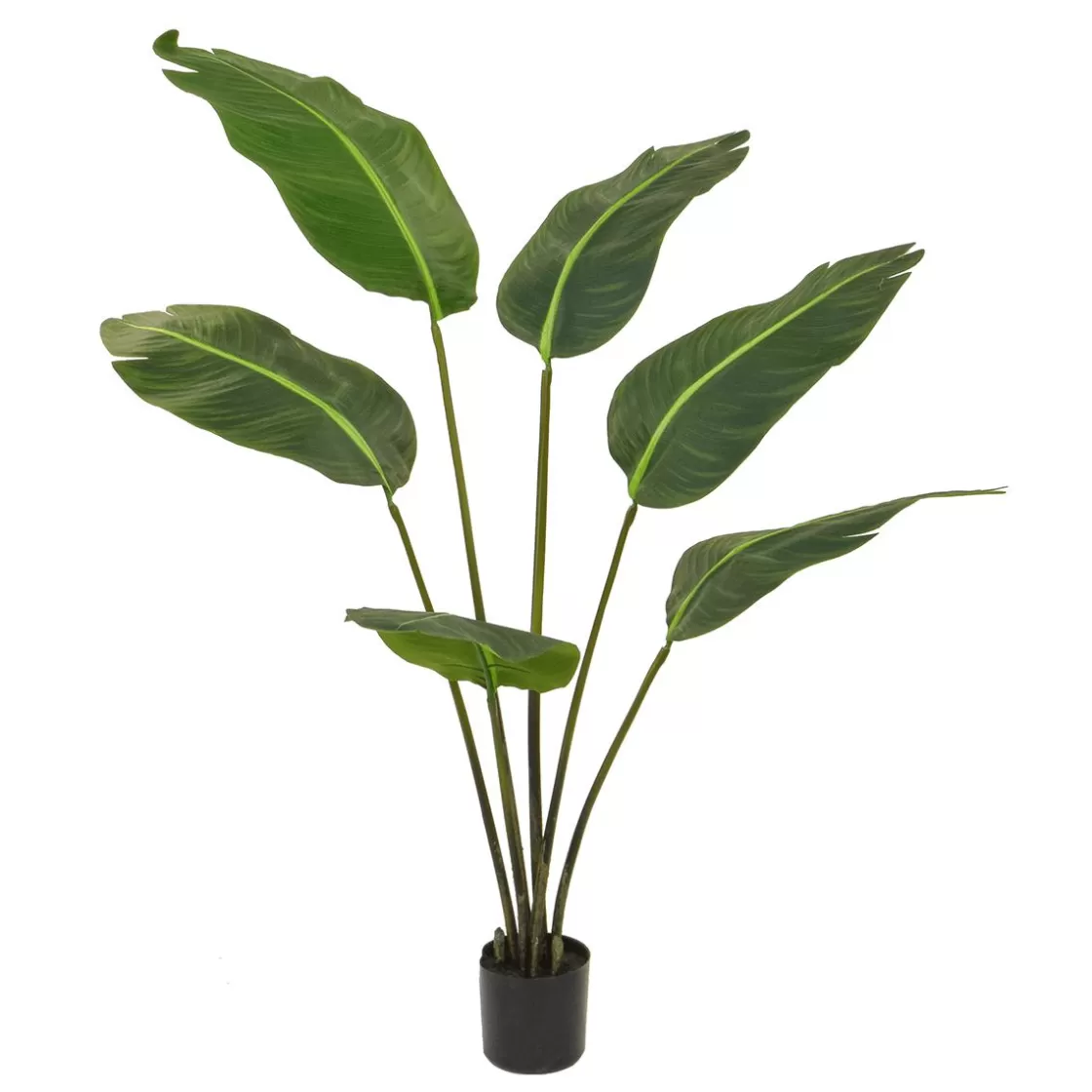 Plantas Verdes | Plantas De Interior>DecoWoerner Planta Artificial Strelizia En Maceta Ignífuga 120 Cm verde