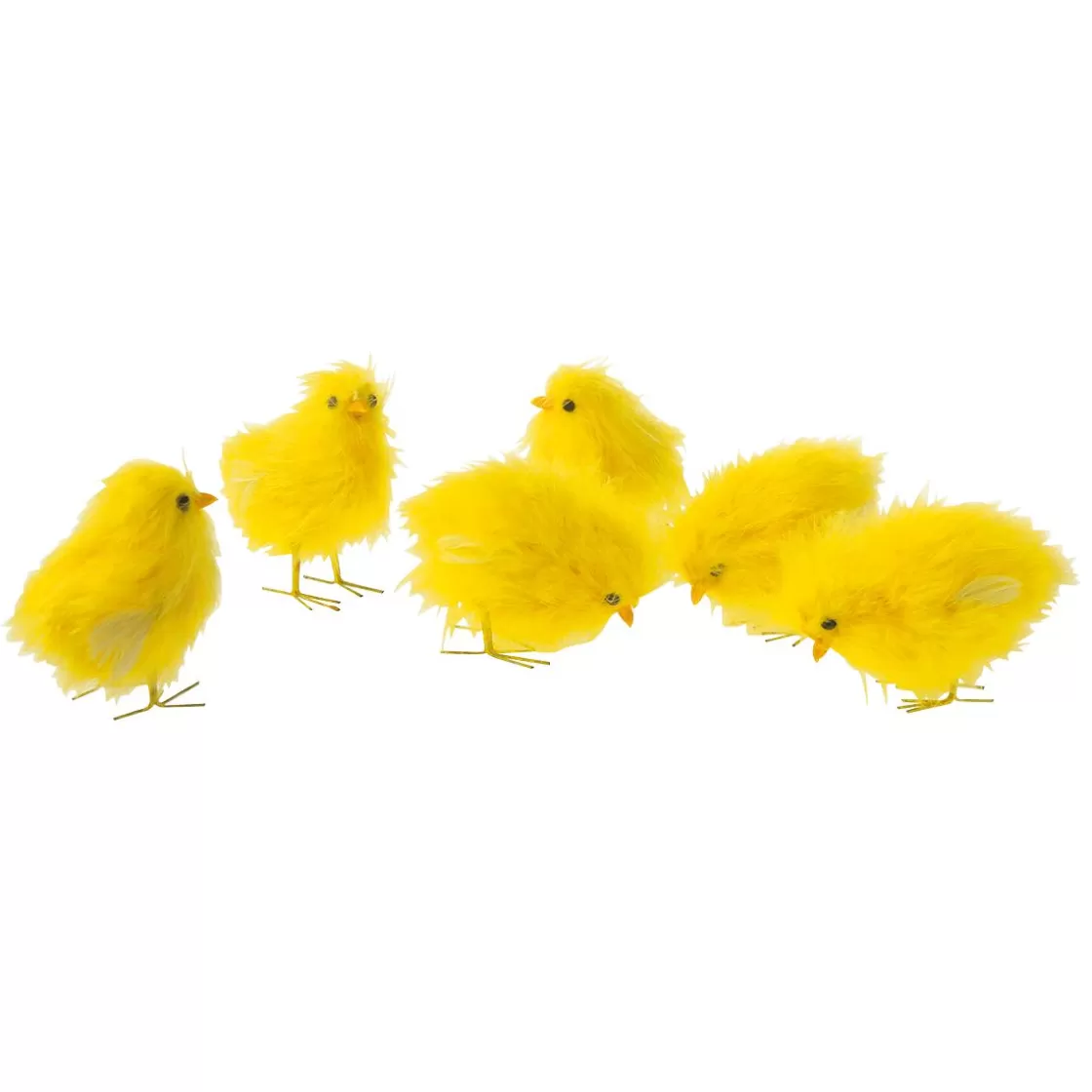 Decoración De Animales | Decoración De Pascua>DecoWoerner Pollitos Decorativos, 9 Cm, 6 Piezas amarillo