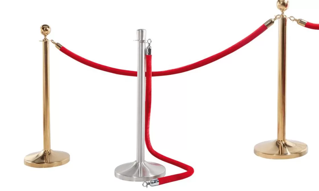 Carteles Y Señalización>DecoWoerner Postes Barrera Para Sistema De Guía De Personas, Altura: 94 Cm plata