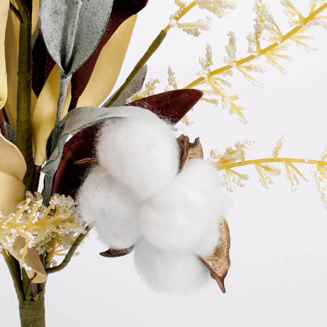 Decoración De Otoño | Ramas Y Ramitas>DecoWoerner Rama Artificial "Cotton Flower Grass Mix" 25 X 58 Cm marrón