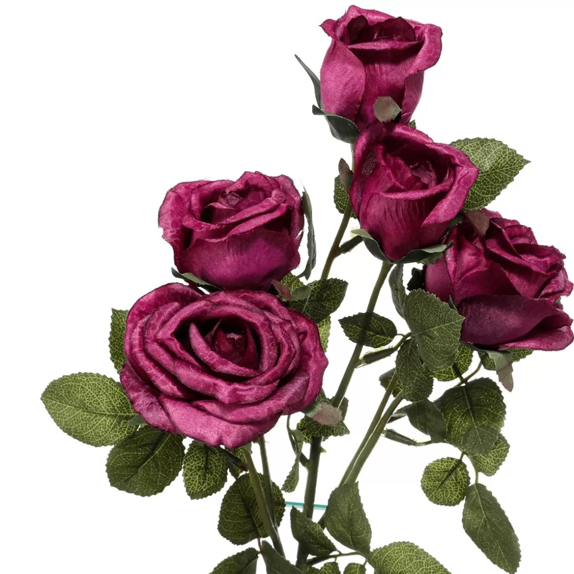 Decoración Temática | Flores Artificiales>DecoWoerner Rama De Rosa Artificial, 73 Cm, Color Púrpura rojo