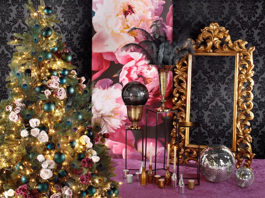 Decoración Temática | Flores Artificiales>DecoWoerner Rama De Rosa Artificial, 73 Cm, Color Púrpura rojo