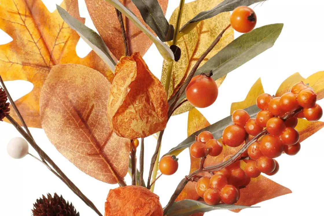 Ramas Y Ramitas | Decoración De Otoño>DecoWoerner Ramita Artificial De Physalis Otoñal 20 X 40 Cm /marrón naranja