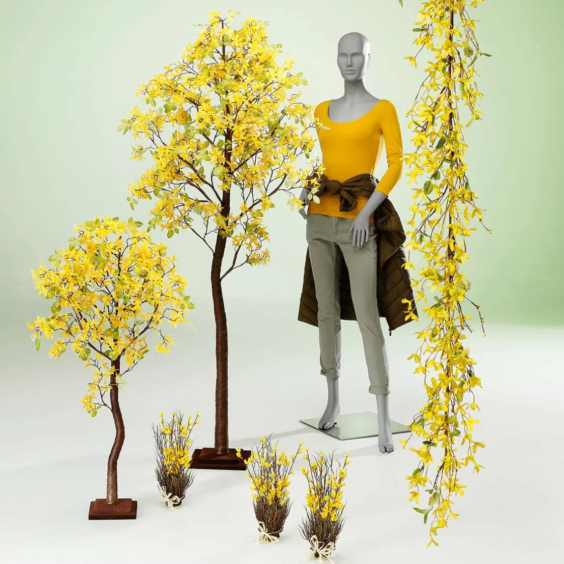 Árboles Artificiales>DecoWoerner Árbol Artificial De Forsythia Con Soporte 200 Cm amarillo