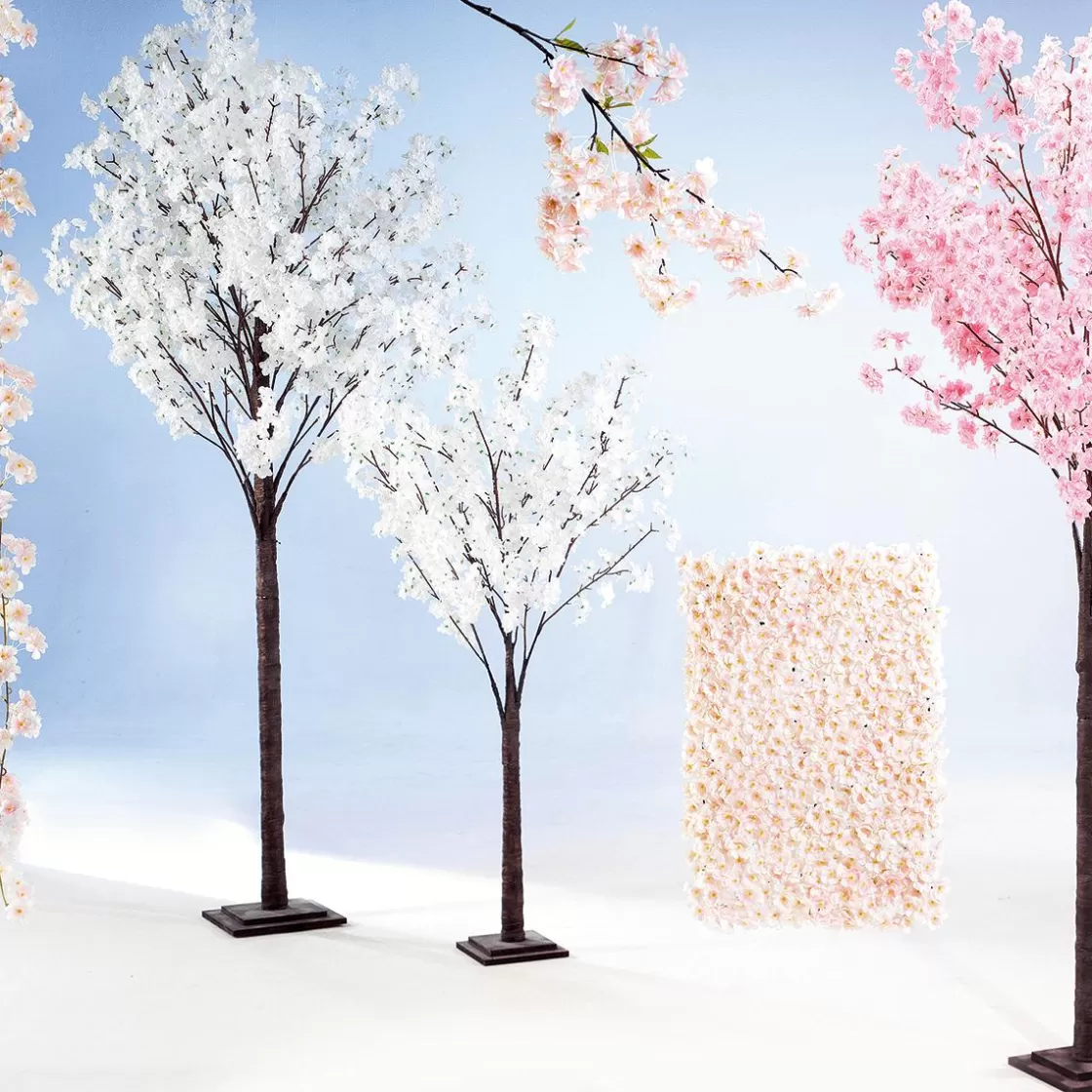 Decoración De Primavera | Árboles Artificiales>DecoWoerner Árbol Con Flores De Cerezo Artificial , 160 Cm blanco