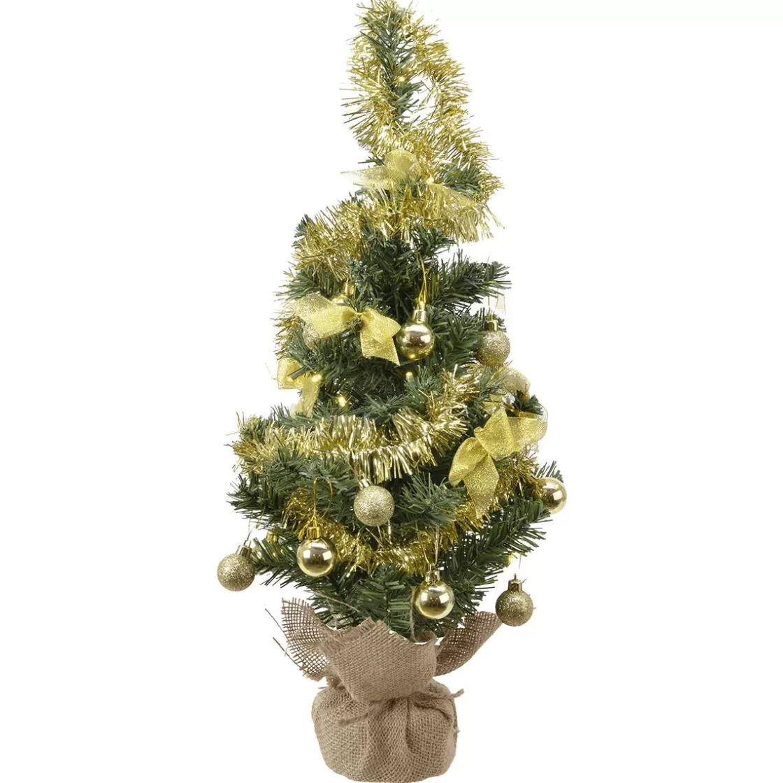 Árboles De Mesa Y Ramas De Abeto | Árboles De Navidad Artificiales>DecoWoerner Árbol De Mesa Artificial Para Decorar 60 Cm, Dorado oro