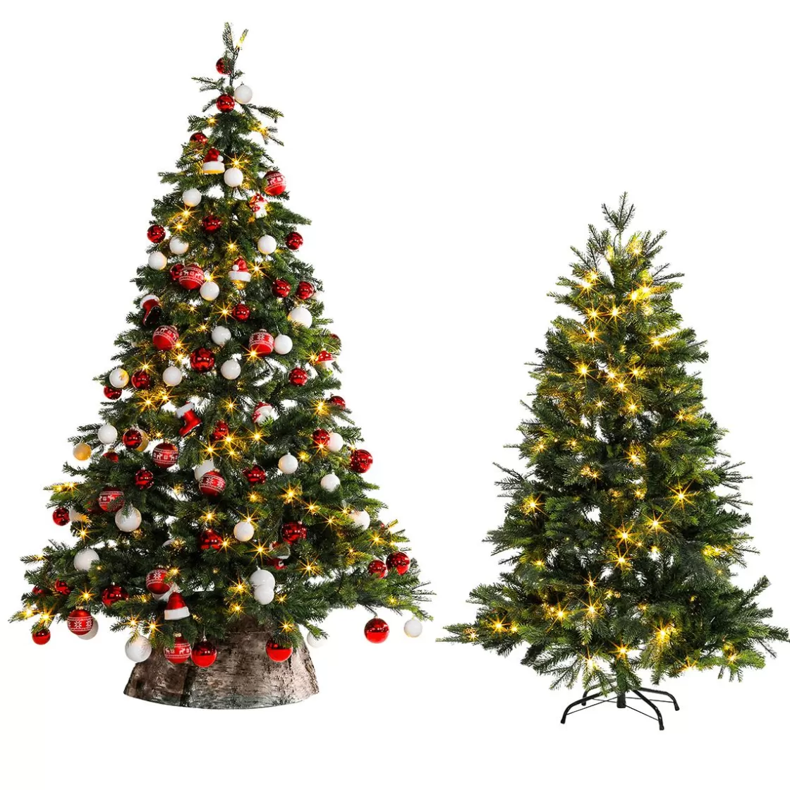 Árboles De Navidad Artificiales>DecoWoerner Árbol De Navidad Artificial Abeto Noble Con LED 150 Cm verde