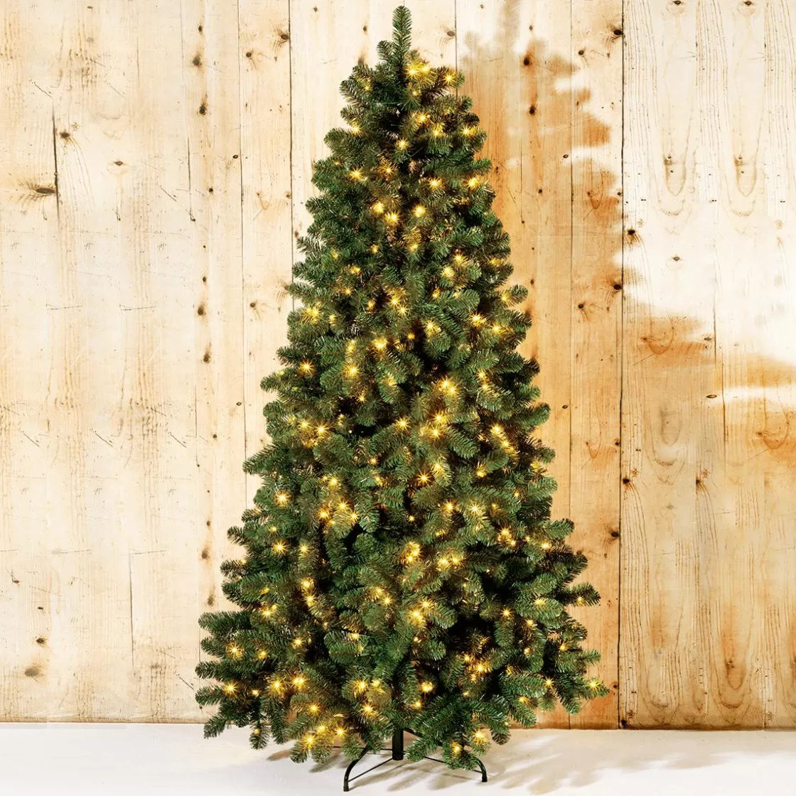 Árboles De Navidad Artificiales>DecoWoerner Árbol De Navidad Artificial Abeto Plateado Con LED 180 Cm verde