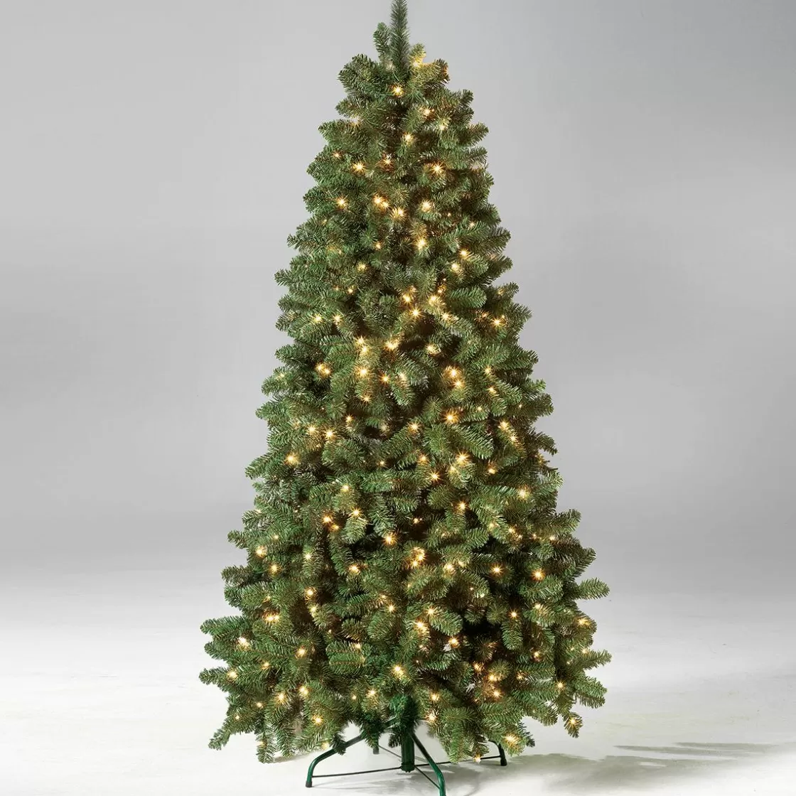 Árboles De Navidad Artificiales>DecoWoerner Árbol De Navidad Artificial Abeto Plateado Con LED 210 Cm verde