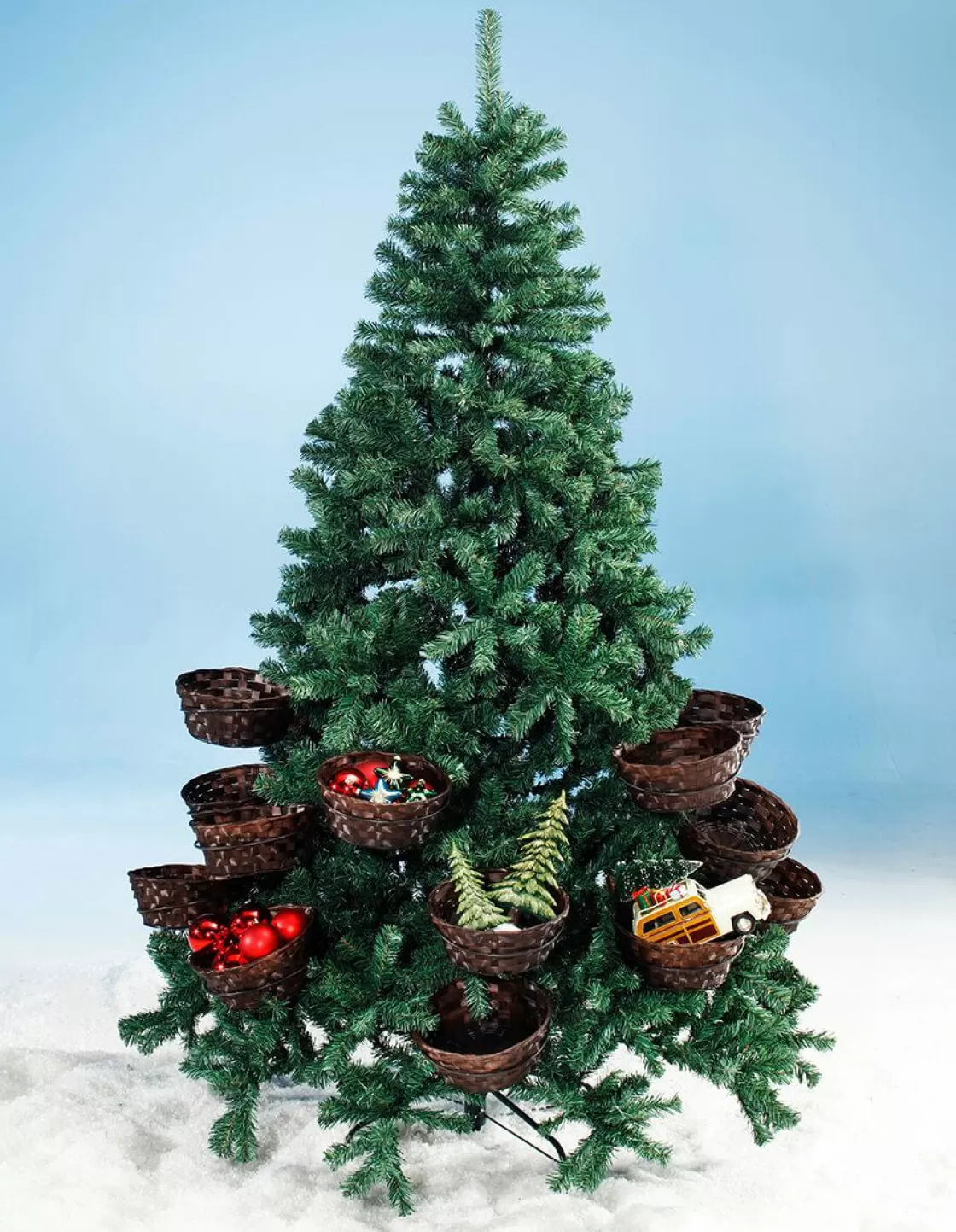 Árboles De Navidad Artificiales>DecoWoerner Árbol De Navidad Artificial Con 20 Cestas Para Regalos Y Mercancías 195 Cm verde