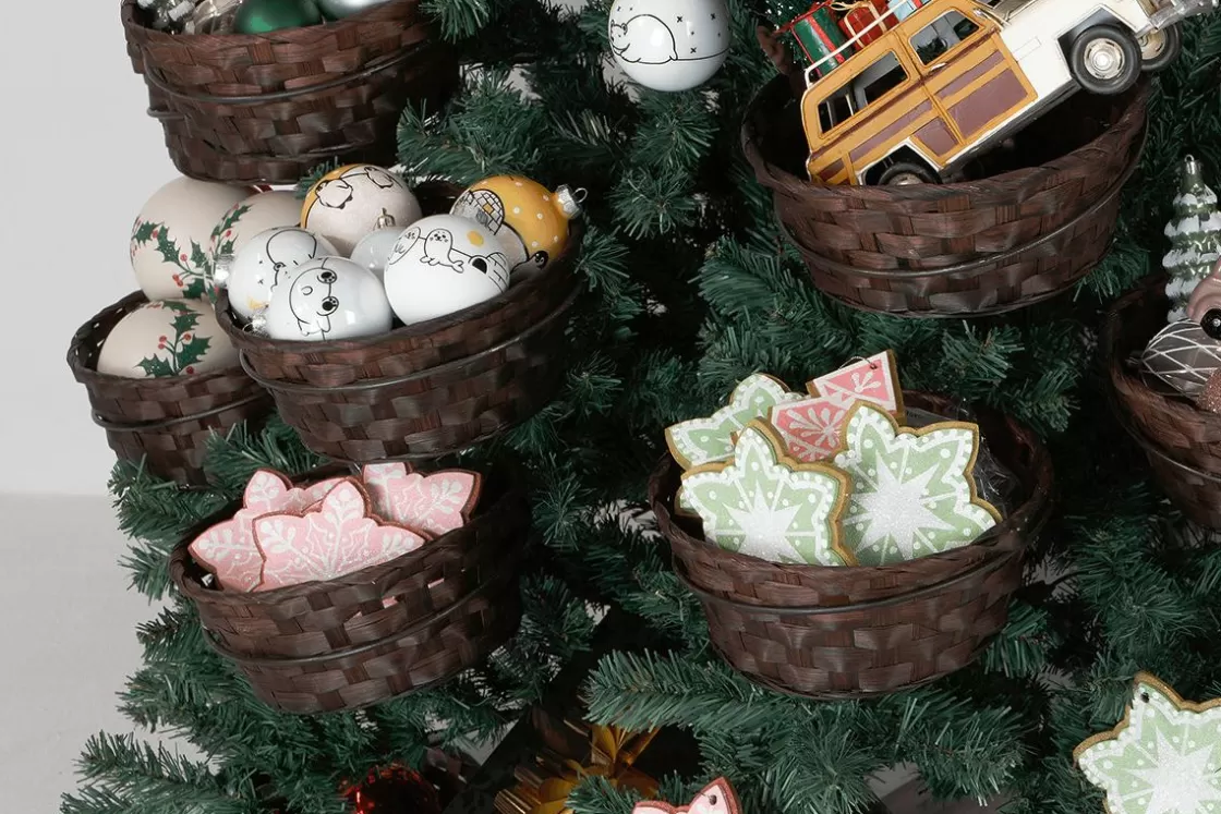 Árboles De Navidad Artificiales>DecoWoerner Árbol De Navidad Artificial Con 20 Cestas Para Regalos Y Mercancías 195 Cm verde