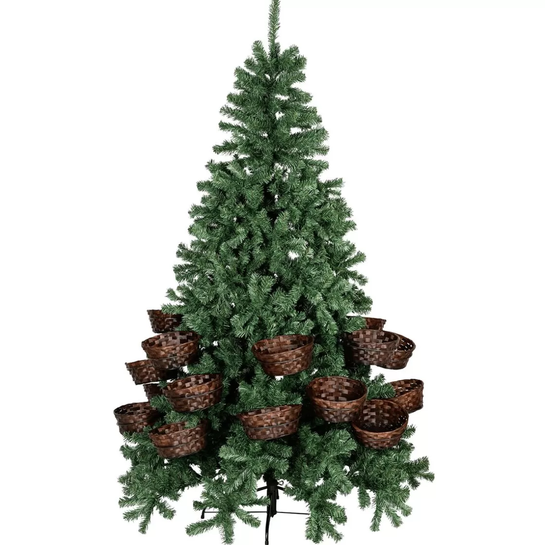 Árboles De Navidad Artificiales>DecoWoerner Árbol De Navidad Artificial Con 20 Cestas Para Regalos Y Mercancías 195 Cm verde