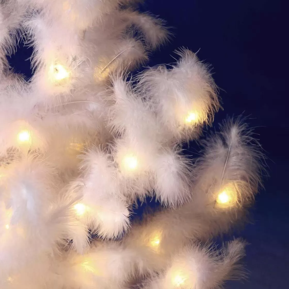 Luces De Navidad>DecoWoerner Árbol Decorativo Con Plumas, LED Cálido, 90 Cm blanco