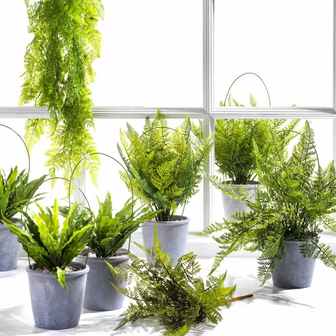 Decoración De Primavera | Plantas Verdes>DecoWoerner Recogida De Helecho Artificial Ø 30 Cm verde