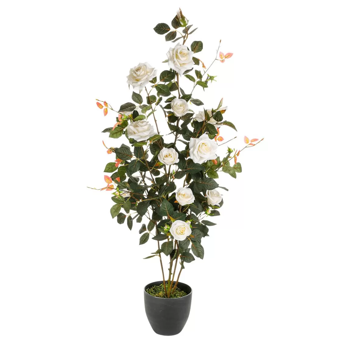 Decoración Temática | Árboles Artificiales>DecoWoerner Rosal Artificial En Maceta 115 Cm blanco