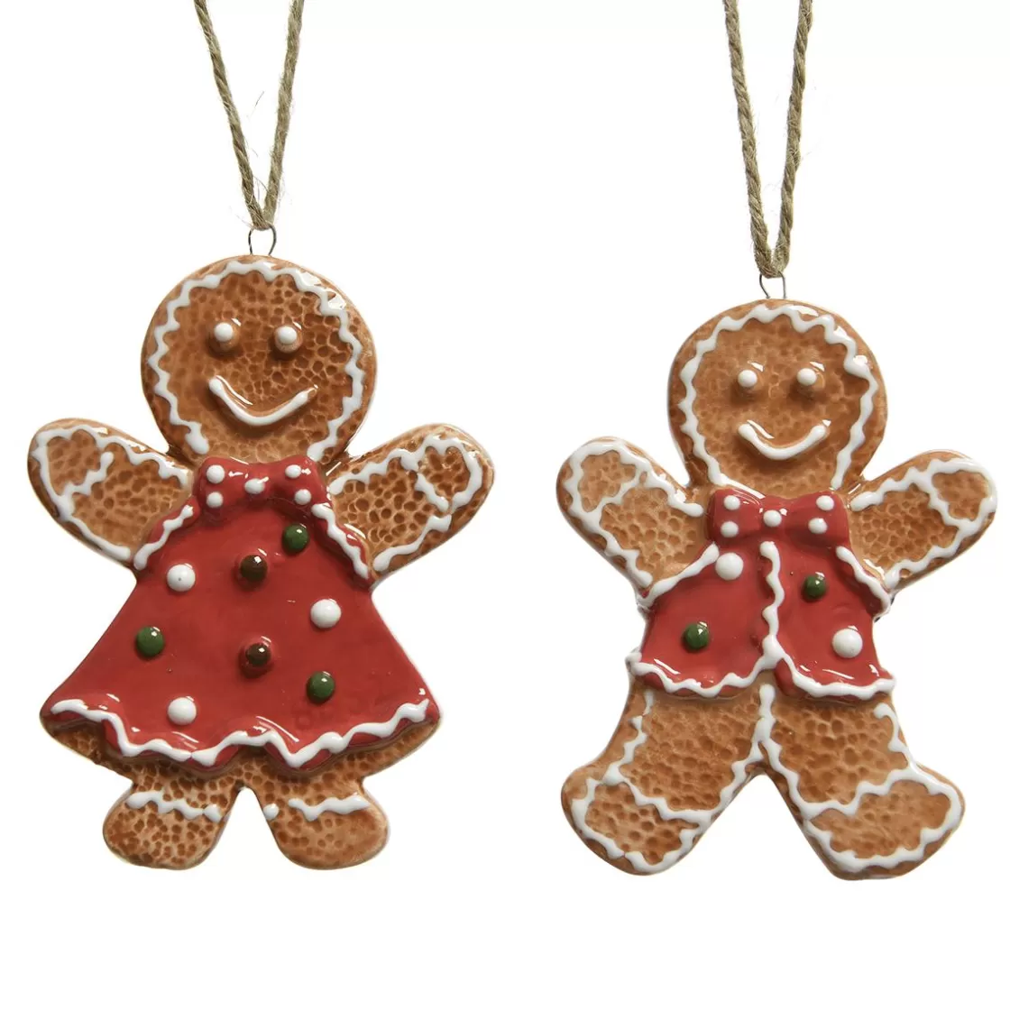 Figuras De Navidad | Pan Y Pastel>DecoWoerner Set De 2 Colgadores De Pan De Jengibre De 9 Cm marrón