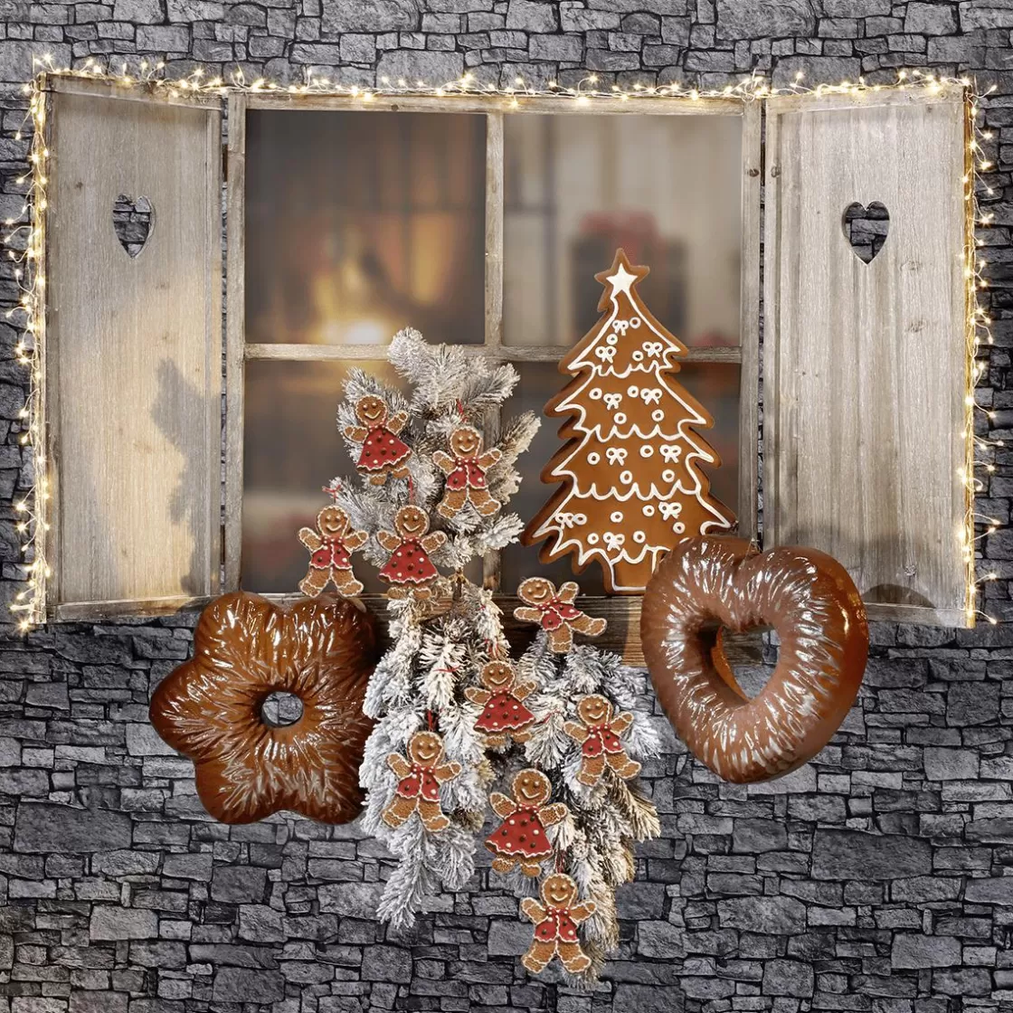Figuras De Navidad | Pan Y Pastel>DecoWoerner Set De 2 Colgadores De Pan De Jengibre De 9 Cm marrón