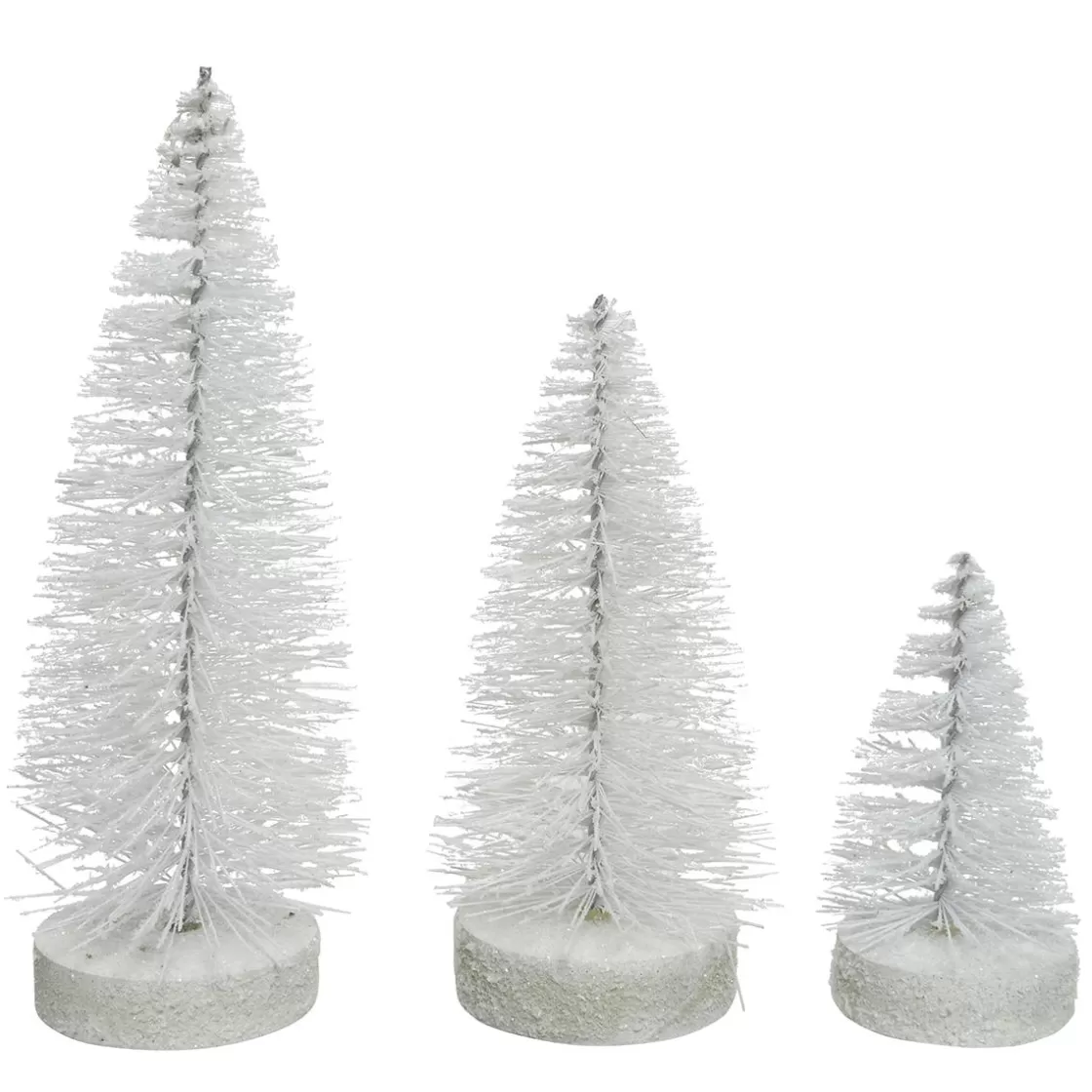 Decoración Temática | Árboles De Mesa Y Ramas De Abeto>DecoWoerner Set De 3 árboles En Miniatura De Color blanco