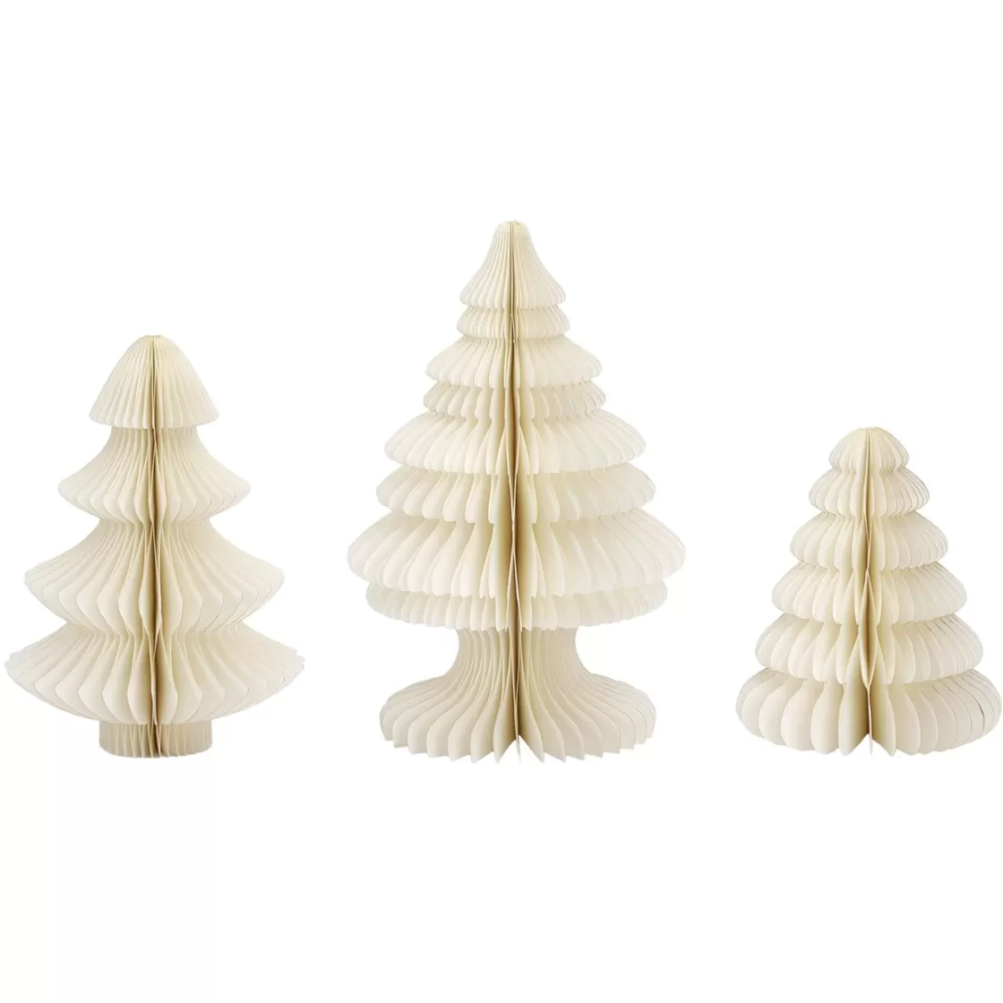 Decoración Temática | Figuras De Navidad>DecoWoerner Set De Abetos De Papel Nido De Abeja De Lujo 3 Piezas blanco
