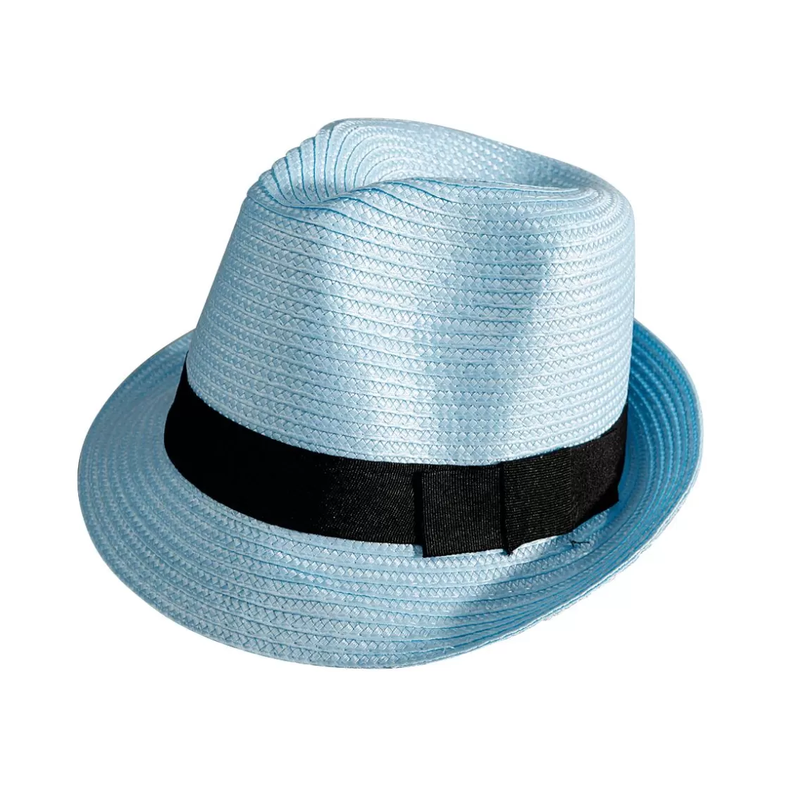 Decoración De Verano>DecoWoerner Sombrero De Paja Claro Con Banda Negra 30 X 25 X 15 Cm (largo X Ancho X Alto) azul