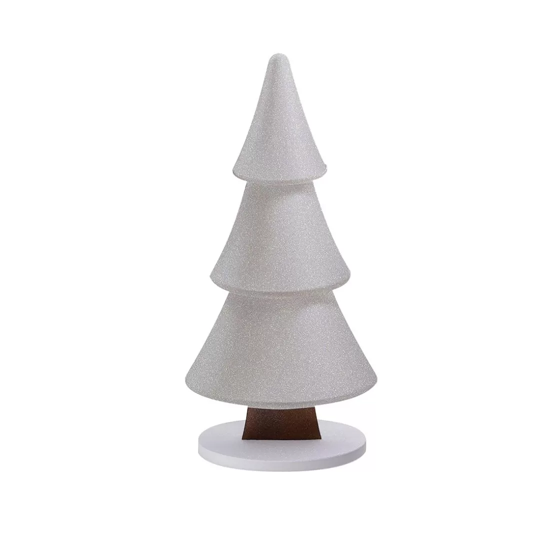 Decoración De Invierno | Figuras De Navidad>DecoWoerner Soporte De Abeto De Nieve Con Purpurina 17 X 34 Cm Plata blanco