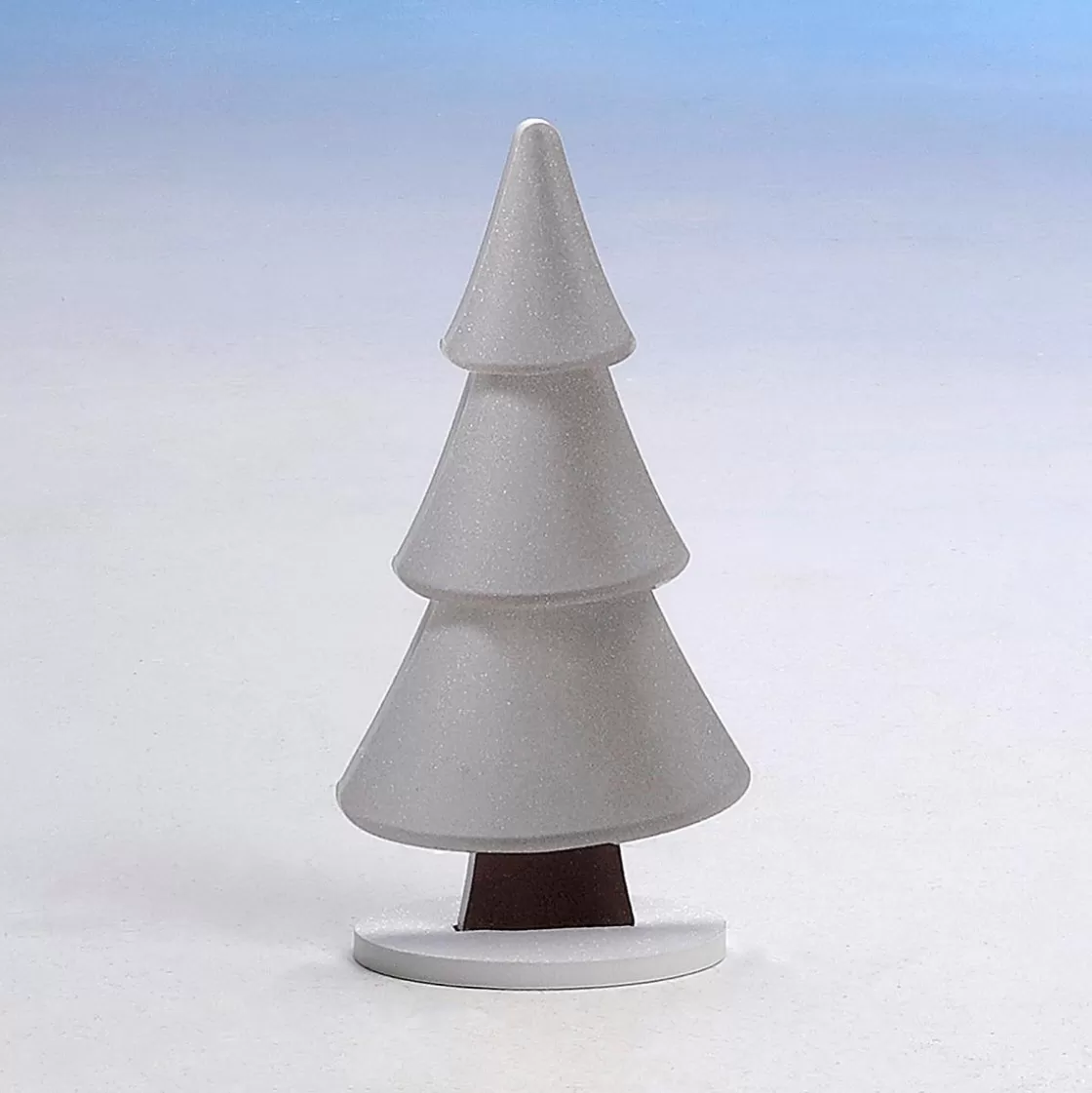 Decoración De Invierno | Figuras De Navidad>DecoWoerner Soporte De Abeto De Nieve Con Purpurina 17 X 34 Cm Plata blanco
