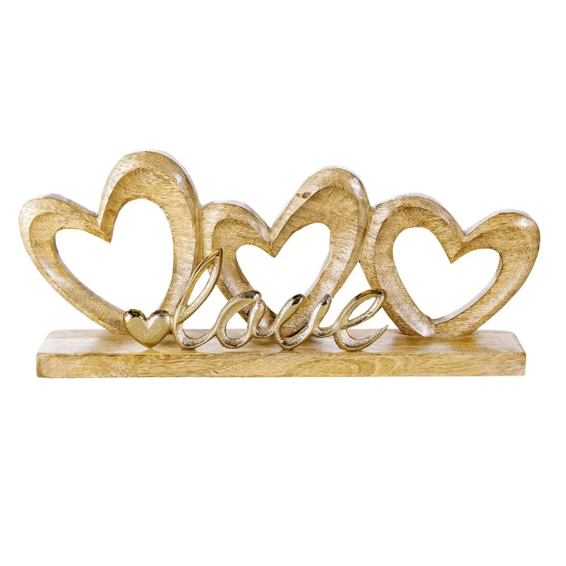 Decoración Temática>DecoWoerner Soporte De Corazón De Madera Con Letras De Amor 35 X 5 X 16 Cm marrón