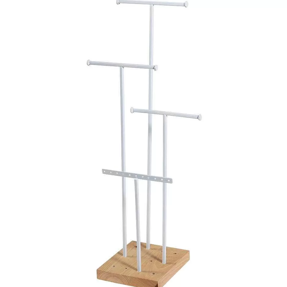 Expositores Para Tiendas>DecoWoerner Soporte De Joyería, Expositor En Forma De T 4 Piezas, Altura 50 Cm blanco