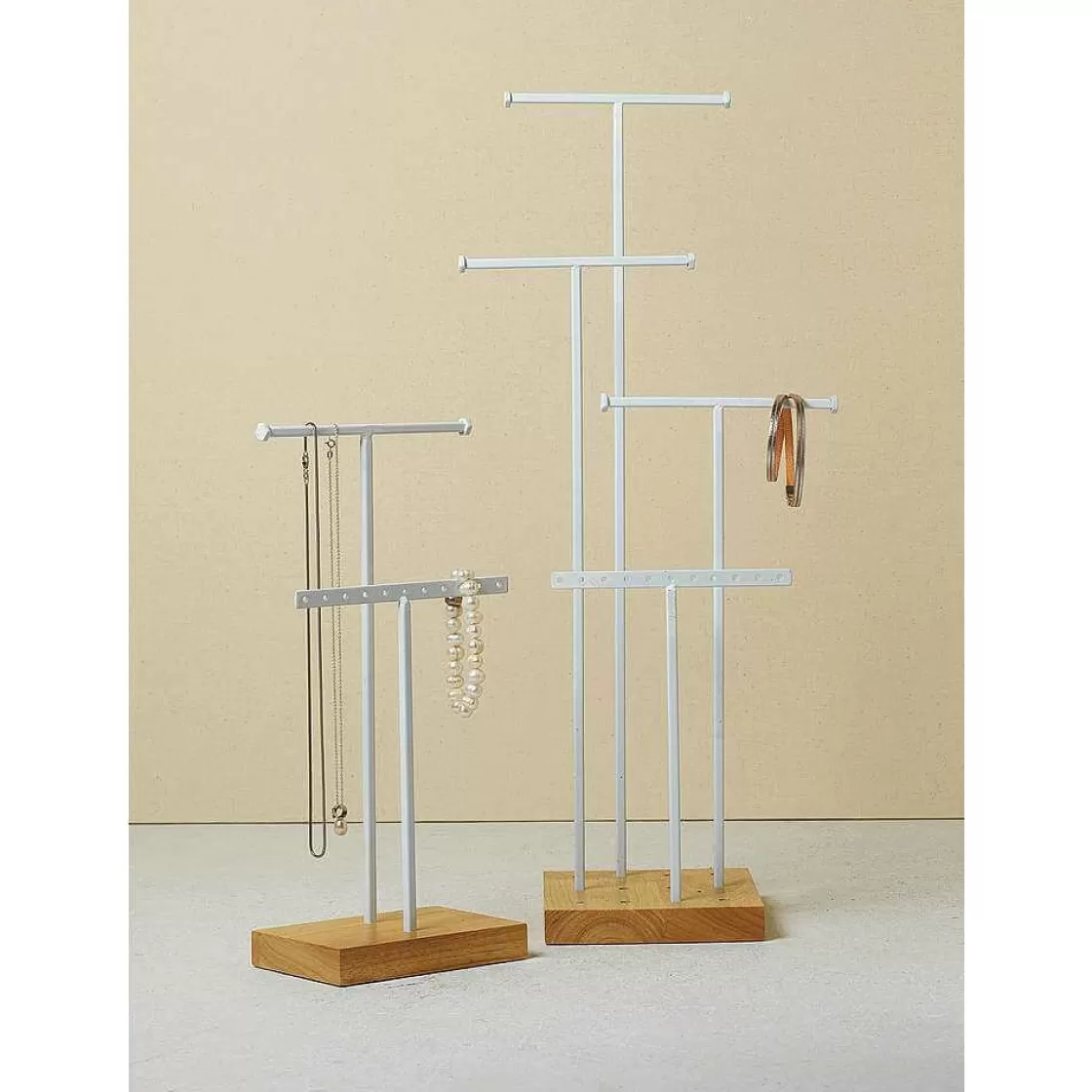 Expositores Para Tiendas>DecoWoerner Soporte De Joyería, Expositor En Forma De T 4 Piezas, Altura 50 Cm blanco