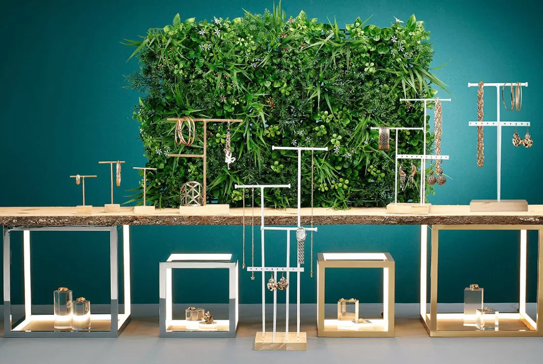 Expositores Para Tiendas>DecoWoerner Soporte De Joyería, Expositor En Forma De T 4 Piezas, Altura 50 Cm blanco