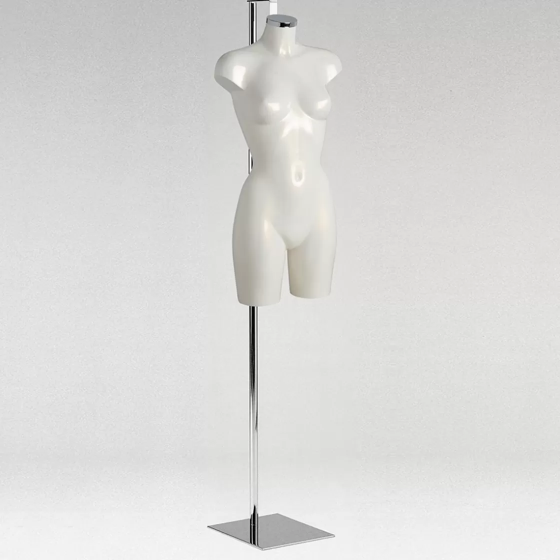 Bustos De Costura | Maniquíes>DecoWoerner Soporte Metálico Para Torsos, Alojamiento Para Sujeción De Nuca plata