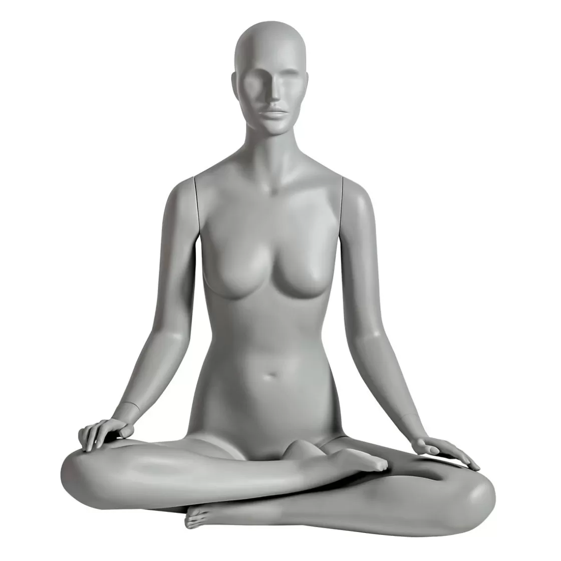 Maniquíes>DecoWoerner Sport Maniqui Señora Yoga Asiento Loto Gris