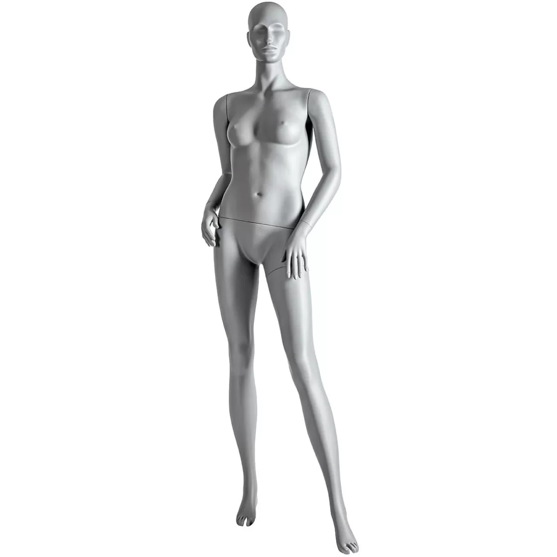 Maniquíes>DecoWoerner Sport Mannequin Lady Athlete - Pierna Izquierda Abierta Y Ambos Brazos Doblados Gris